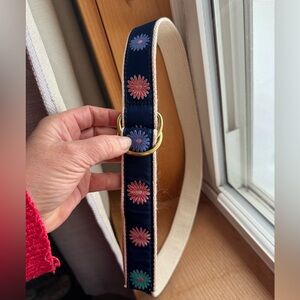 Vineyard Vines Navy Belt with Floral Design